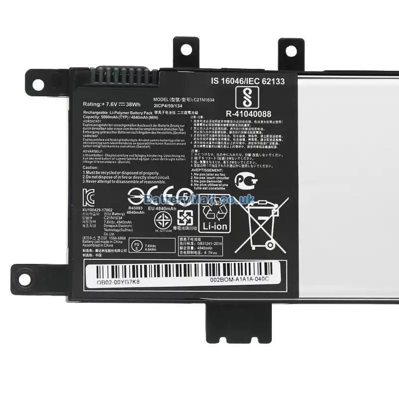 battery for Asus X542UA