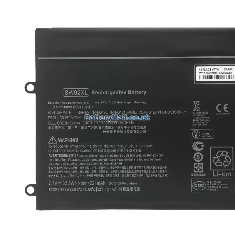 battery for HP Notebook x2 10-p023nf
