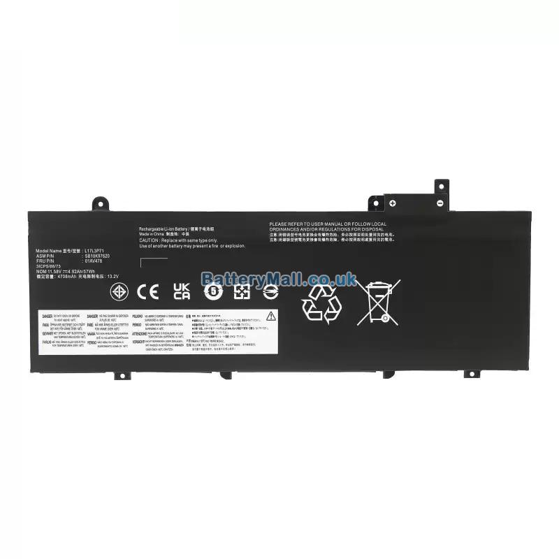 battery for Lenovo ThinkPad T480s-20L7001LMX