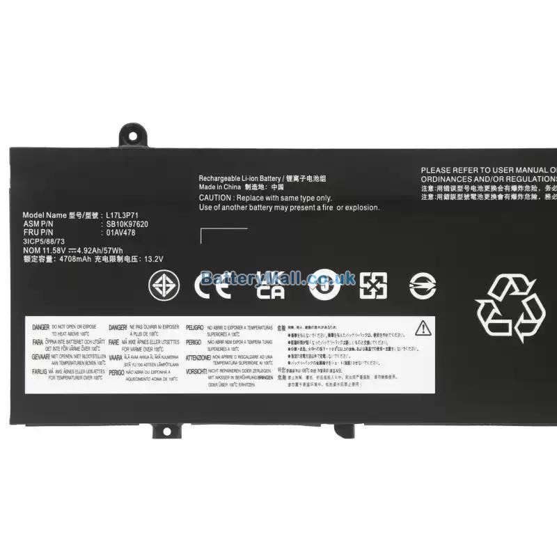 battery for Lenovo ThinkPad T480s-20L7001LMX