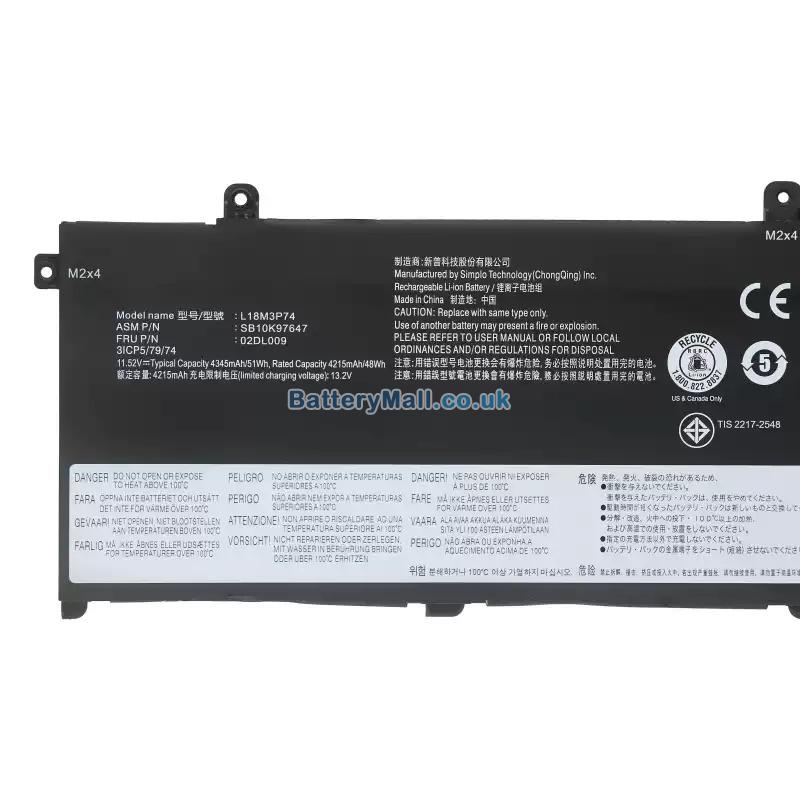 battery for Lenovo ThinkPad P43s-20RH002FSP