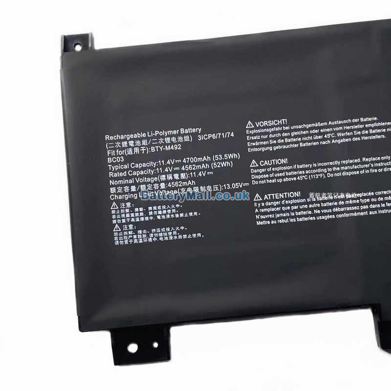 battery for MSI Katana GF76 12UC-001NL