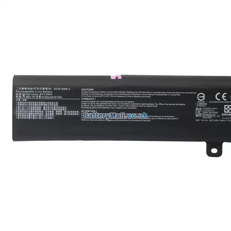 battery for MSI GE72 6QD-028XPL